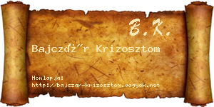 Bajczár Krizosztom névjegykártya